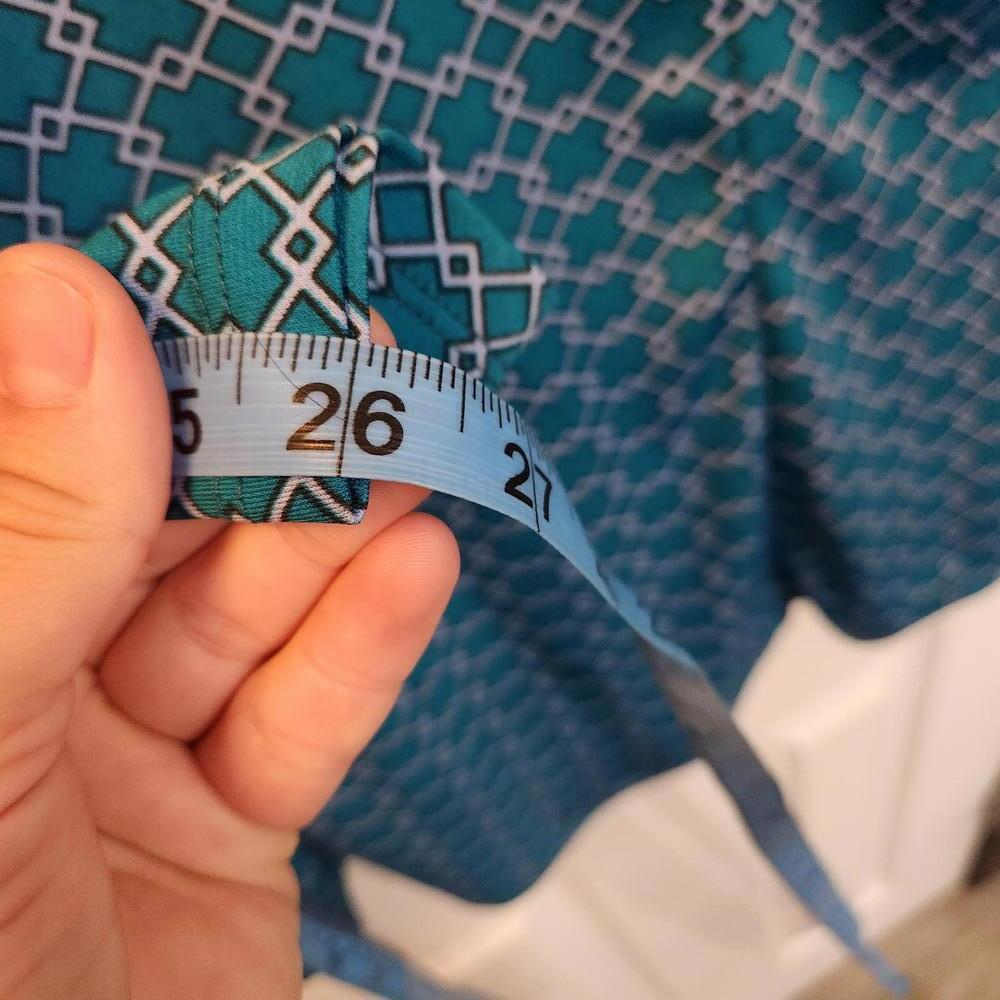 Downeast Women's Teal Long Sleeve Blouse with Rouching- Size Small - Picture 3 of 7